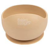 Babies Basic Feeding Set Silicone Spoon & Bowl 2pcs - Beige