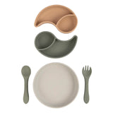 Babies Basic Feeding Set with Removable Sections 3pcs - Cream & Grey
