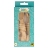 Babies Basic Silicone First Stage Training Spoon with Masher - Cream