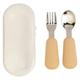Babies Basic Stainless Steel Cutlery Set with Travel Case - Beige