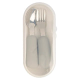 Babies Basic Stainless Steel Cutlery Set with Travel Case - Grey