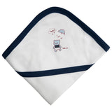 Babies Basic Receiving Blanket for New Born - White & Blue