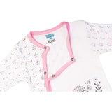 Babies Basic Long Sleeves Sleepsuit for Babies - White & Light Pink