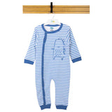 Babies Basic Long Sleeves Sleepsuit for Babies - Sky Blue & White