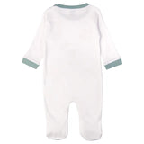 Babies Basic Long Sleeves Sleepsuit for Babies - White & Green