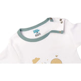 Babies Basic Long Sleeves Sleepsuit for Babies - White & Green