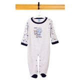 Babies Basic Long Sleeves Sleepsuit for Babies - Grey & Blue