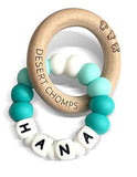 Desert Chomps Personalized Teether Ringlet - Aqua