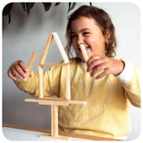 Kapla Challenge Wooden Natural Plank Game - 16pcs - Laadlee