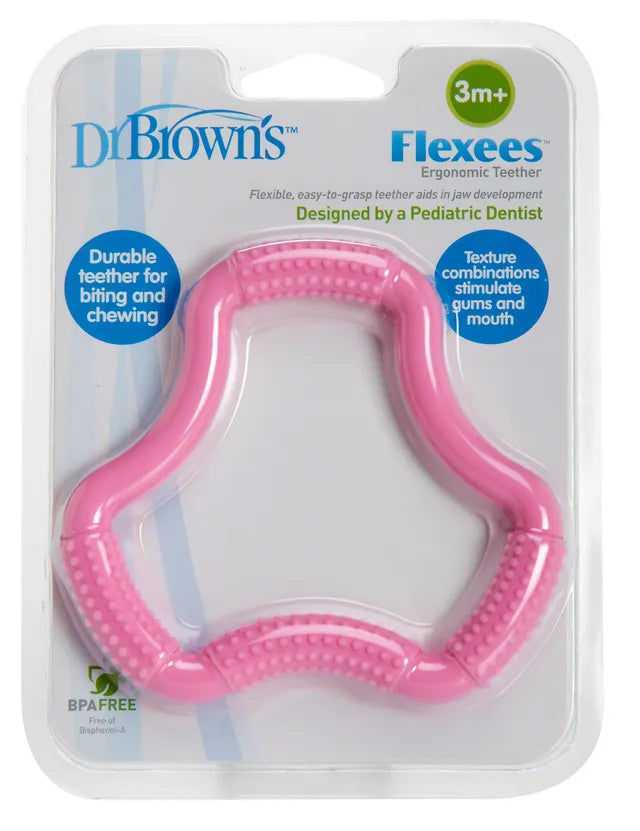 Dr. Brown's A-Shaped Teether "Flexees" - Pink - Laadlee