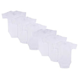 Babies Basic Short Sleeves Romper Bodysuit Pack of 6 - White