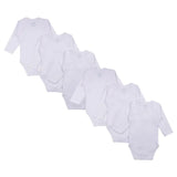 Babies Basic Long Sleeves Romper Bodysuit Pack of 6 - White