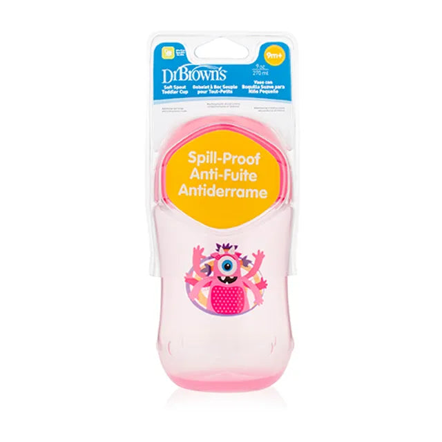 Dr. Brown's Spout Toddler Cup Designed - 270ml - Pink Monster - Laadlee
