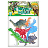 Power Joy Animal Worldz Dinosaur Figurine 4inch - 6pcs Assorted