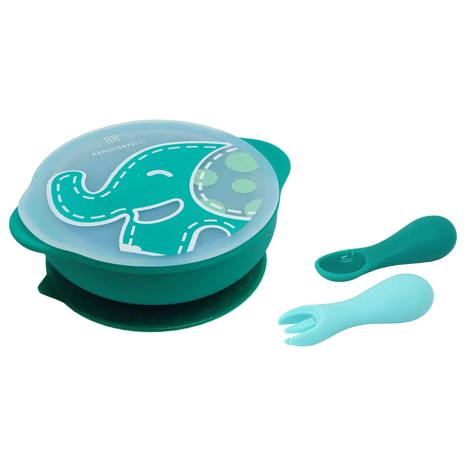 Marcus & Marcus - Silicone Toddler First Self Feeding Set - Ollie - Laadlee