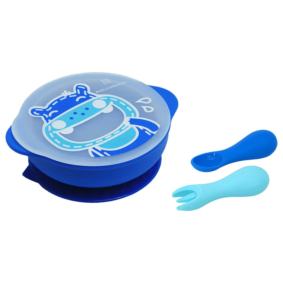 Marcus & Marcus - Silicone Toddler First Self Feeding Set - Lucas - Laadlee