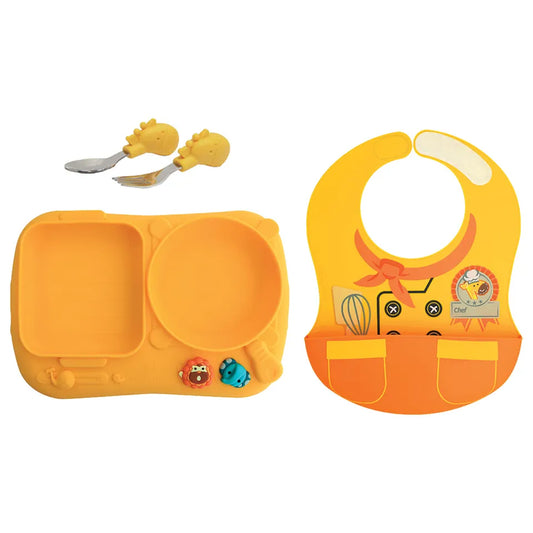 Marcus & Marcus - Silicone Creative Little Chef Meal Time Set - Lola - Laadlee