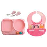 Marcus & Marcus - Silicone Creative Little Chef Meal Time Set - Pink - Laadlee
