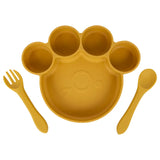 Babies Basic Paw Silicone Feeding Set 3pcs - Yellow