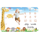Babies Basic Customizable Milestone Blanket - Giraffe Theme