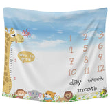 Babies Basic Customizable Milestone Blanket - Giraffe Theme
