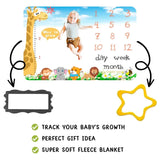 Babies Basic Customizable Milestone Blanket - Giraffe Theme