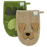 Trixie Washcloths 2-Pack | Mr. Dino - Mr. Dog - Laadlee