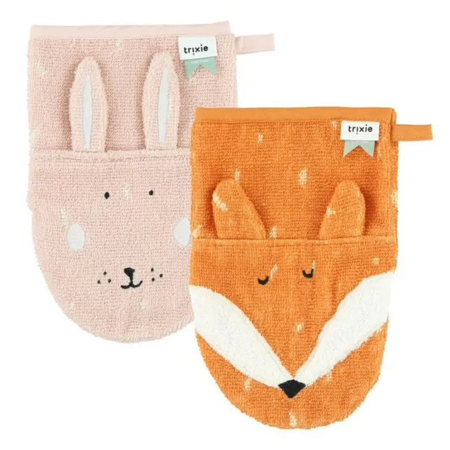 Trixie Washcloths 2-Pack | Mrs. Rabbit - Mr. Fox - Laadlee