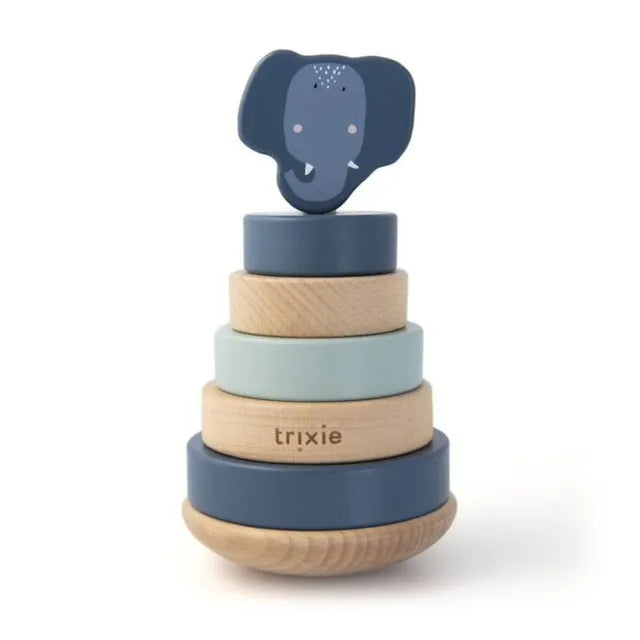 Trixie Wooden Stacking Toy - Mrs. Elephant - Laadlee