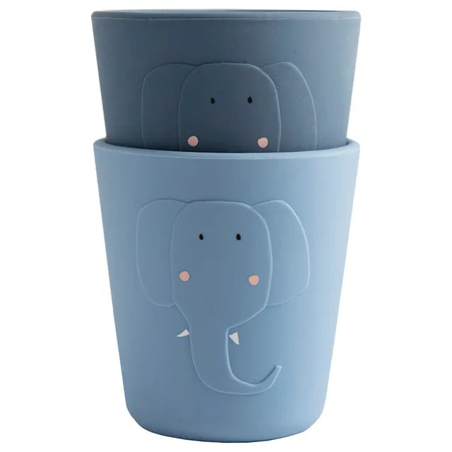 Trixie Silicone Cup - Mrs. Elephant (Pack Of 2) - Laadlee