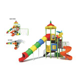 MYTS Tube Slide Playground And 3 Swing Playset - Laadlee