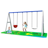 MYTS Metal Playground Swing Set: Outdoor Fun For Kids! - Laadlee