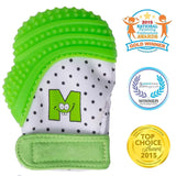 Malarkey Kids Munch Mitt Teething Mitten Polka Dots - Green - Laadlee