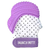Malarkey Kids Munch Mitt Teething Mitten Polka Dots - Purple - Laadlee