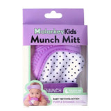 Malarkey Kids Munch Mitt Teething Mitten Polka Dots - Purple - Laadlee
