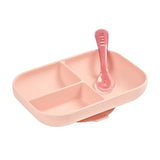 Beaba Silicone Suction Divided Plate - Pink