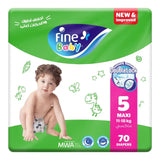 Fine Baby Diapers - Size 5 | Maxi | 11-18kg | 70pcs - Laadlee