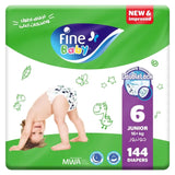 Fine Baby Diapers - Size 6 | Junior | 16+kg | 144pcs - Laadlee
