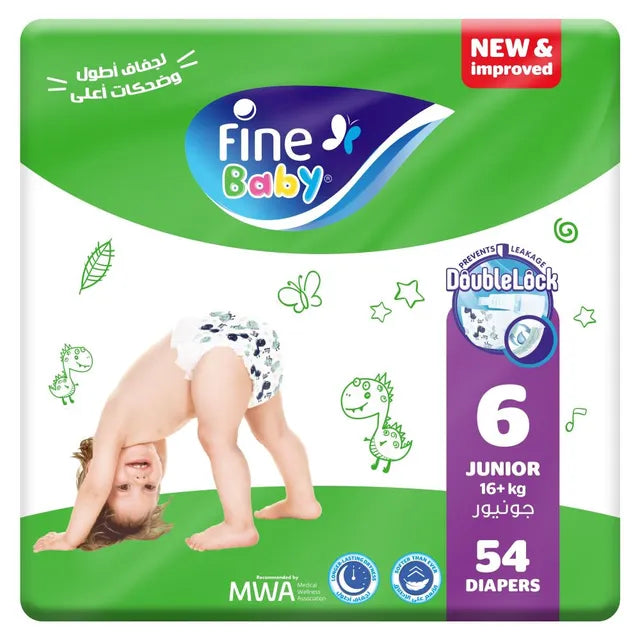 Fine Baby Diapers - Size 6 | Junior | 16+kg | 54pcs - Laadlee