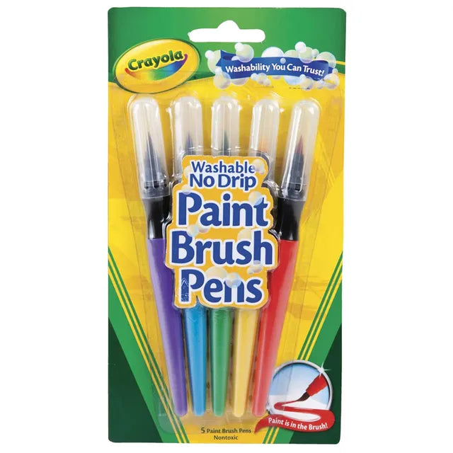 Crayola Washable No Drip Paint Brush Pens - Pack of 5 - Laadlee