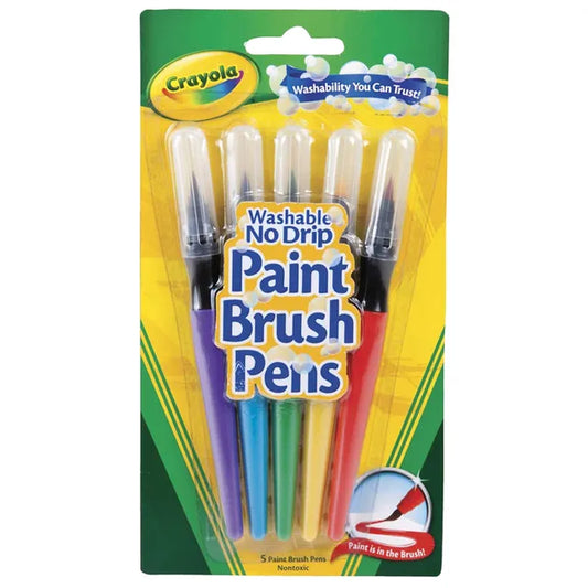 Crayola Washable No Drip Paint Brush Pens - Pack of 5