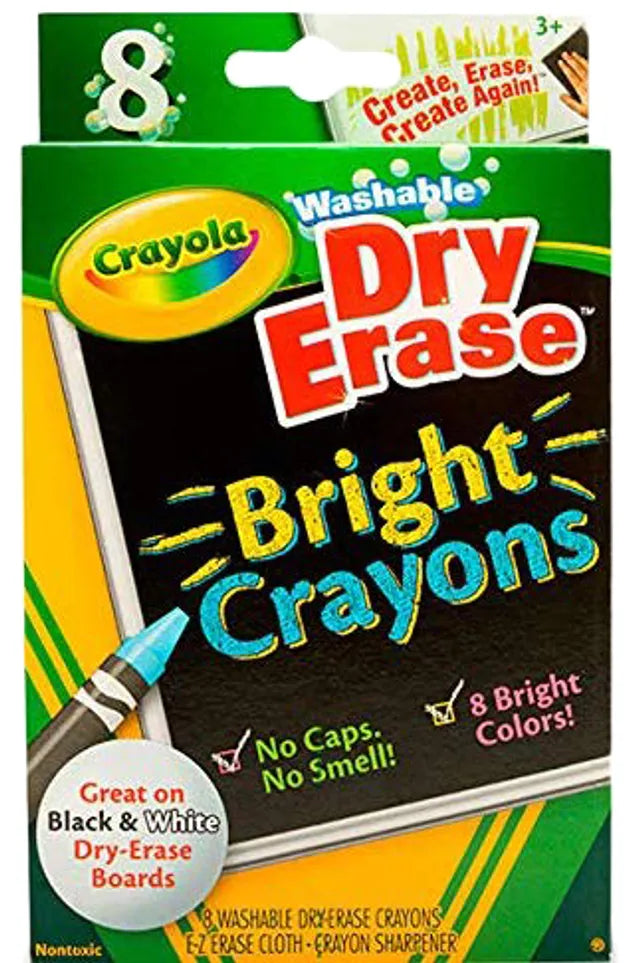 Crayola Dry-Erase Large Brights Crayons - Pack of 8 - Laadlee