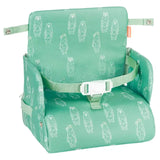 Badabulle 2 in 1 Washable Fabric Travel Booster Seat - Green Bears - Laadlee