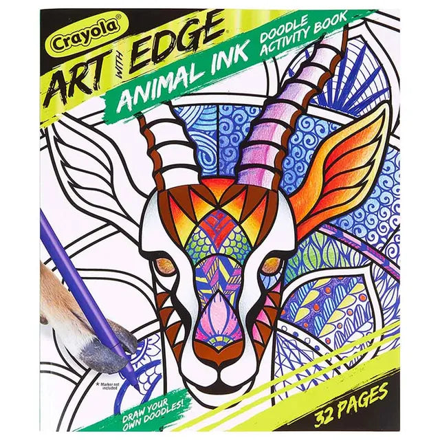 Crayola Animal Ink Doodle Activity Book - 32 pages - Laadlee
