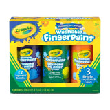 Crayola Washable Fingerpaint - Pack of 3 (Green Purple Orange) - Laadlee