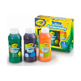Crayola Washable Fingerpaint - Pack of 3 (Green Purple Orange) - Laadlee