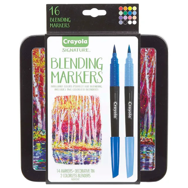 Crayola Signature Blending Markers with Tin - Pack of 16 - Laadlee
