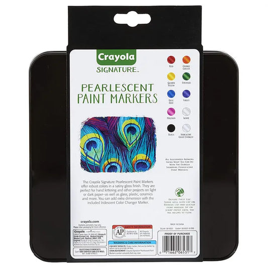 Crayola Pearlescent Paint Markers Multi Surface - Pack of 10