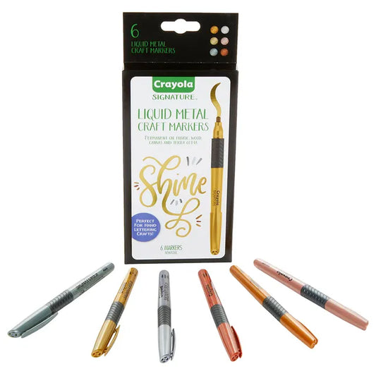 Crayola Signature Metallic Permanent Markers - Pack of 6