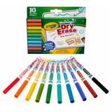 Crayola Slim Dry-Erase Wahable Markers - Pack of 10 - Laadlee